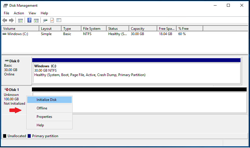 windows-2016-volume-initialise